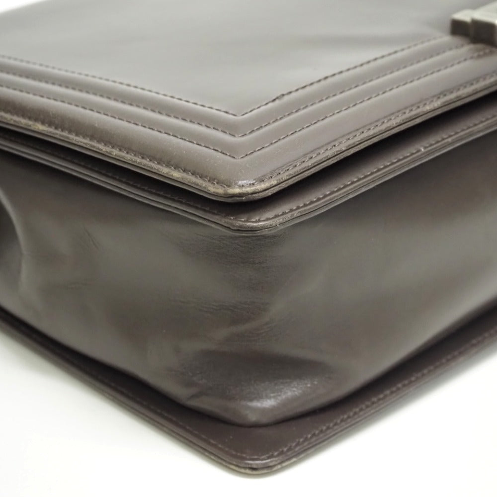 Chanel 30 Leather Gray Shoulder Bag