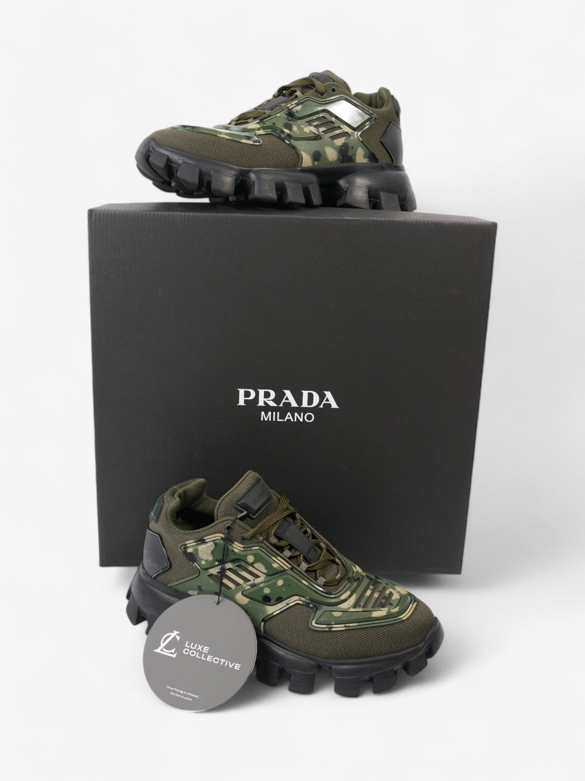 Prada Cloudbust Thunder Khaki / Black Mesh EU 40 UK 6