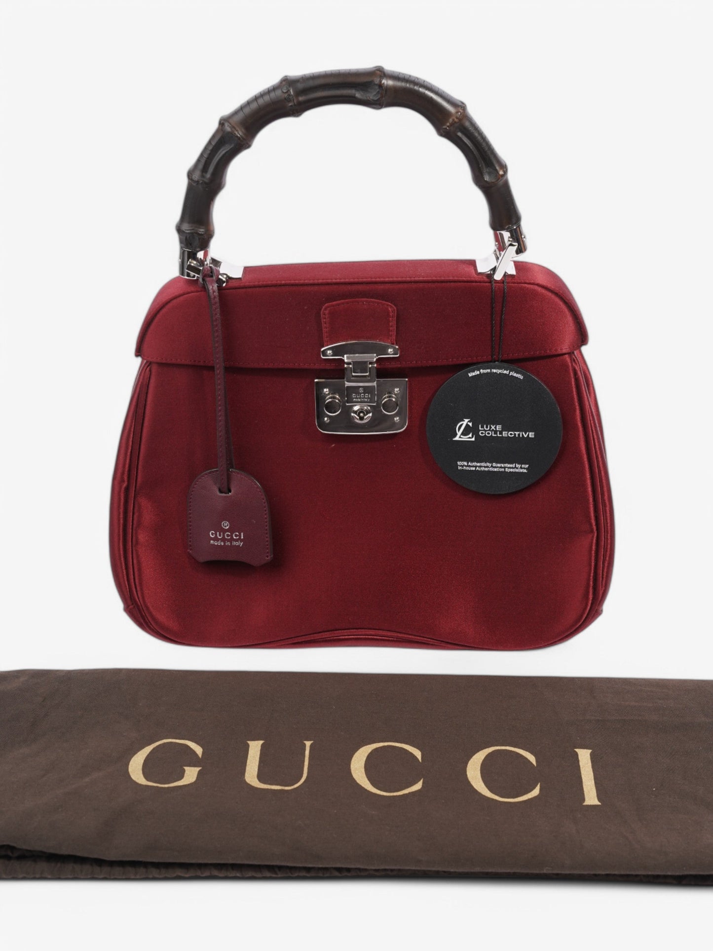Gucci Bamboo Lady Lock Top Handle Red Velvet