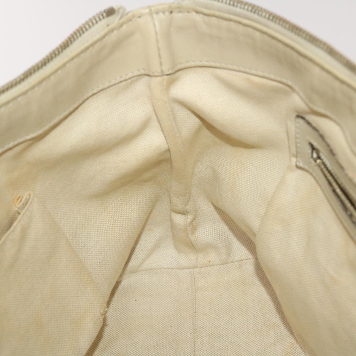 GUCCI GG Canvas Tote Bag Leather Beige 257069 am4730