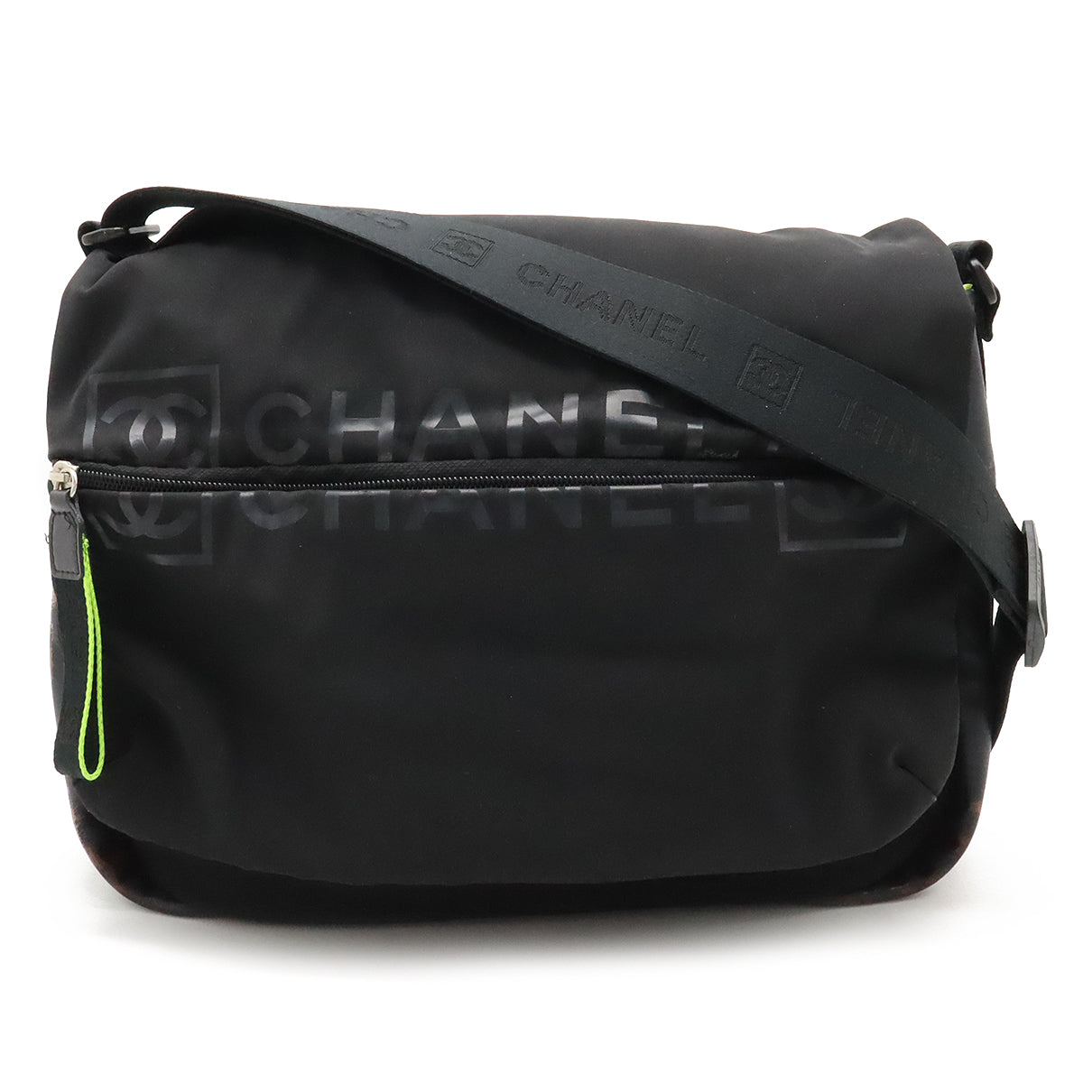 Chanel Chanel SPORTS LINE COCOMARK SHOLDER Bag NYLON LAVER BLACK BLACK NEON YELLOW A26709 BLUMIN BLUMIN SHOP