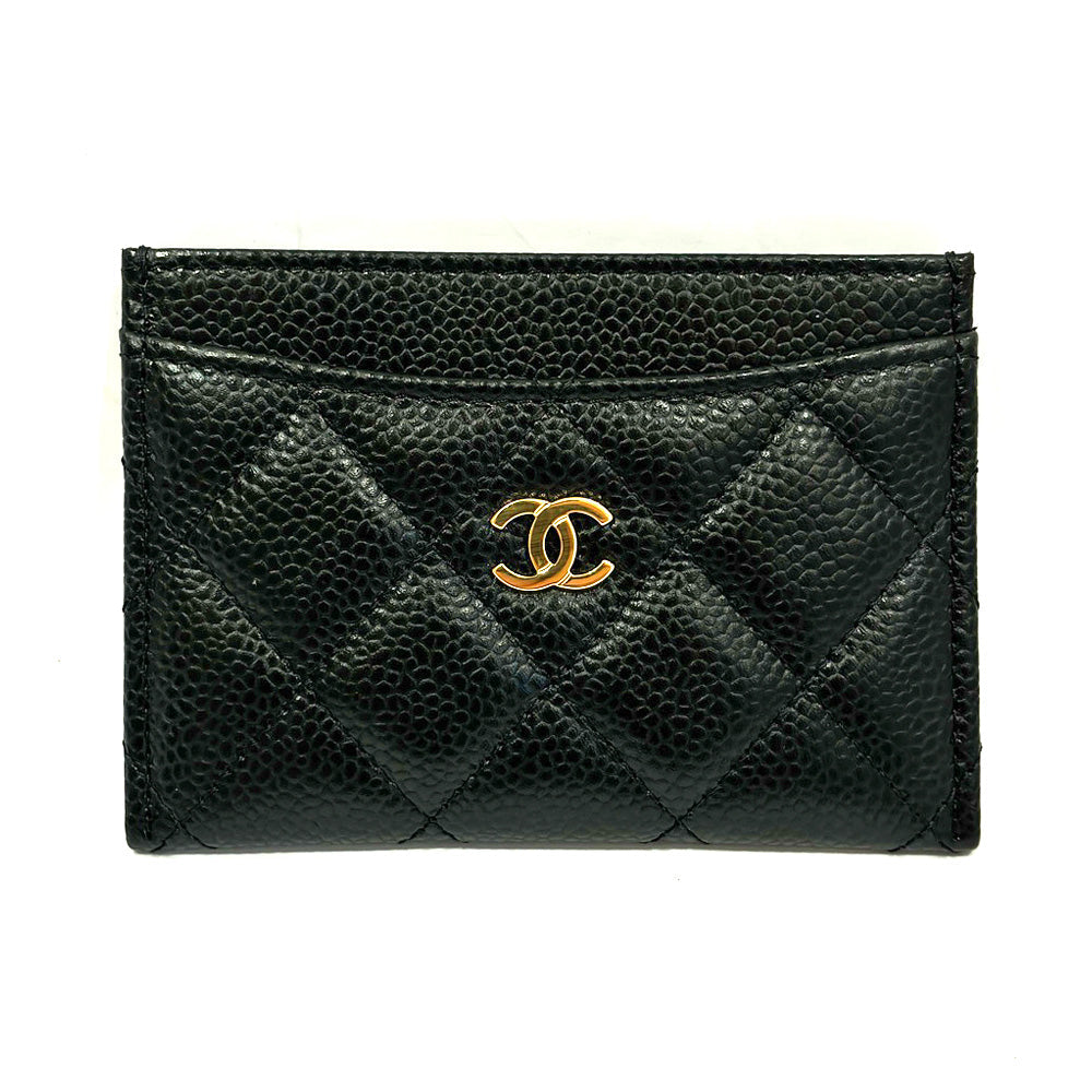 CHANEL Classic Card Case AP0213 Black Caviar S G Coco Matrasse etc