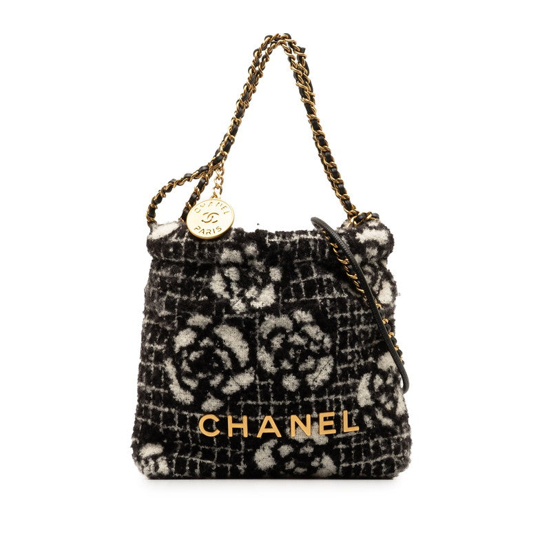 Chanel Camellia Coco Mark Logo Cotton 2way Bag