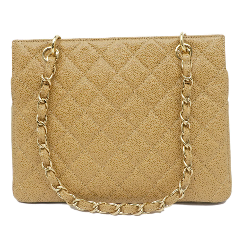 CHANEL CHANEL PST Tote Caviar S A18004 Beige G Handbag Shoulder Bag