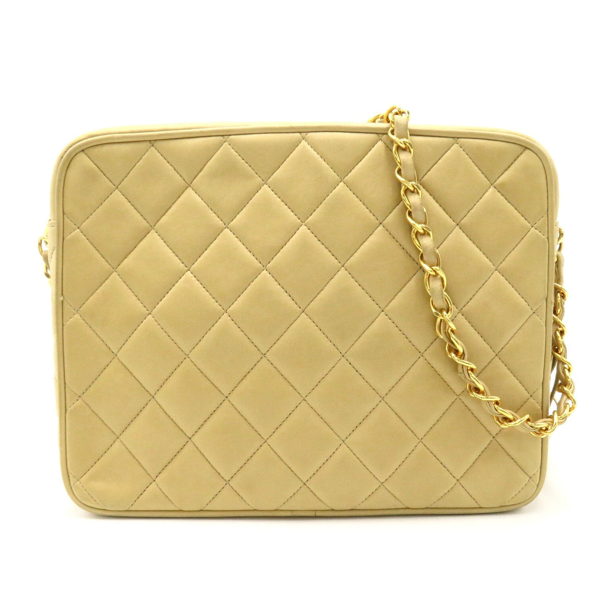 CHANEL Chain Shoulder Bag Fringes Beige Ladies Shoulder Bag