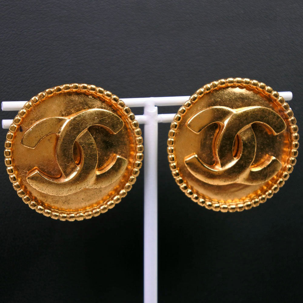 Chanel Chanel Earring Coco G Color Stone 96A 27.8g A-Rank Earring