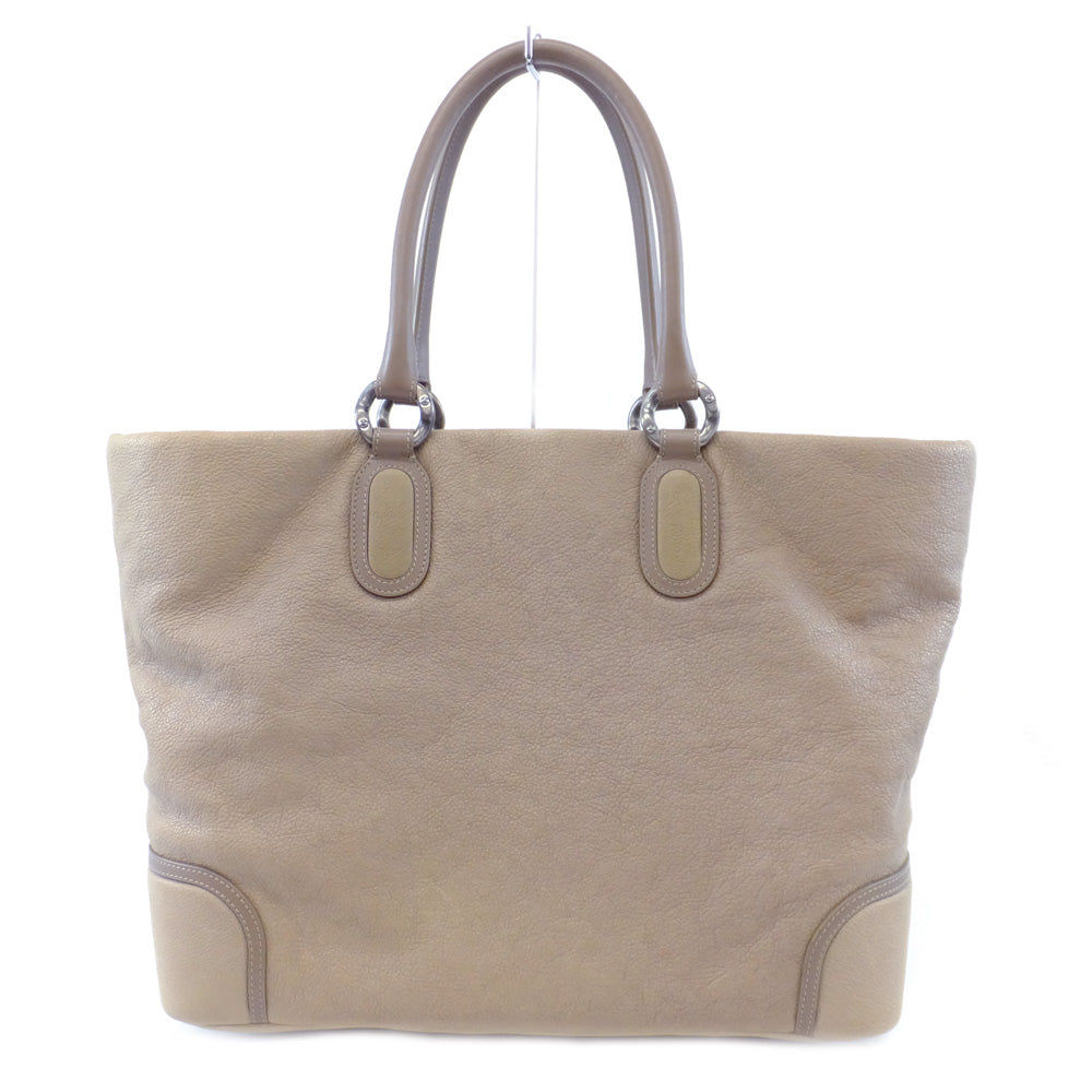 CHANEL Chanel Tote Bag Beige Metal Gr Background Leather Coco Card