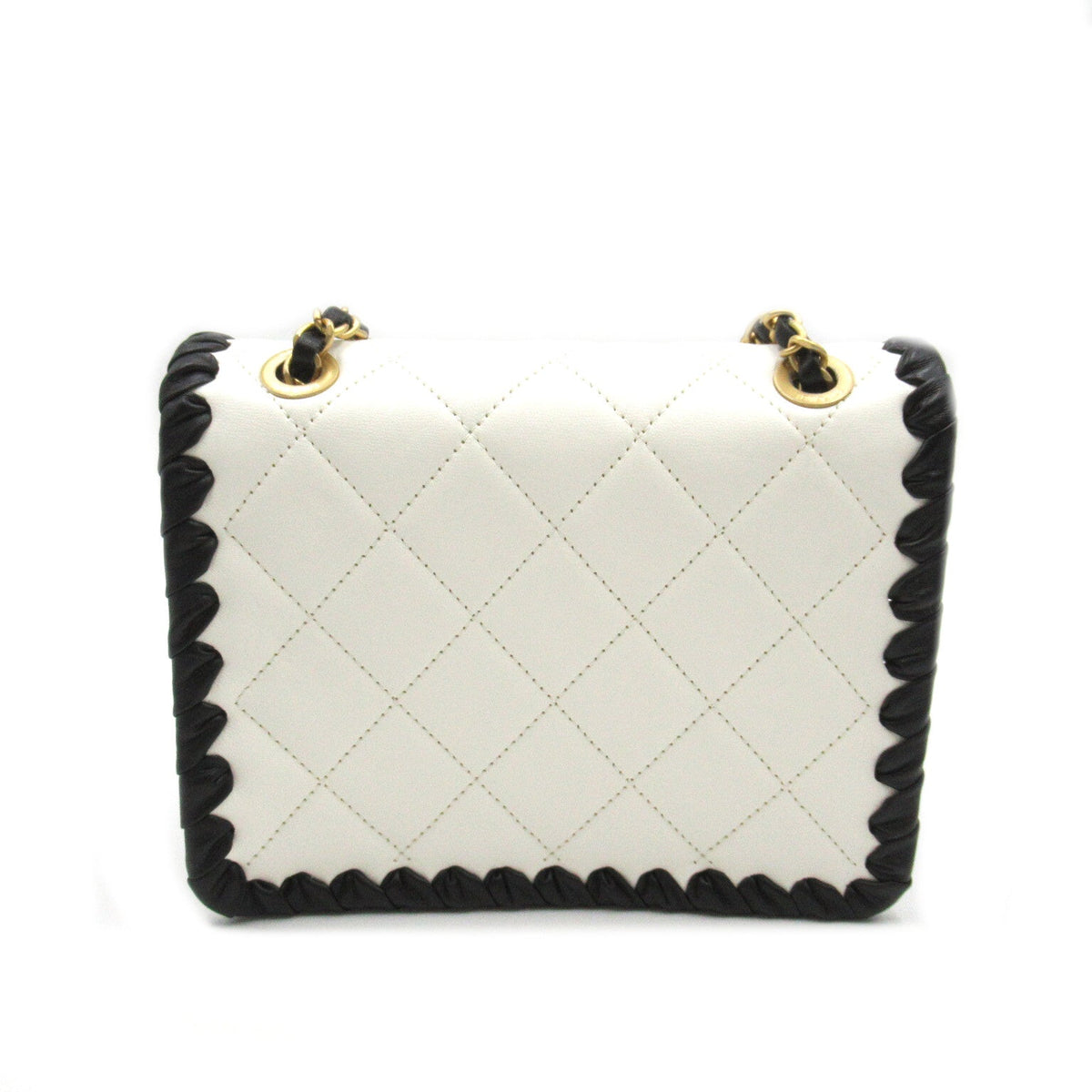 Chanel Chain Shoulder Chain Shoulder Bag White/Black Chain Shoulder