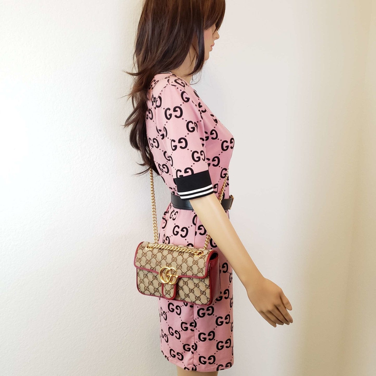 Gucci GG Marmont Mini Canvas & Leather Shoulder Bag