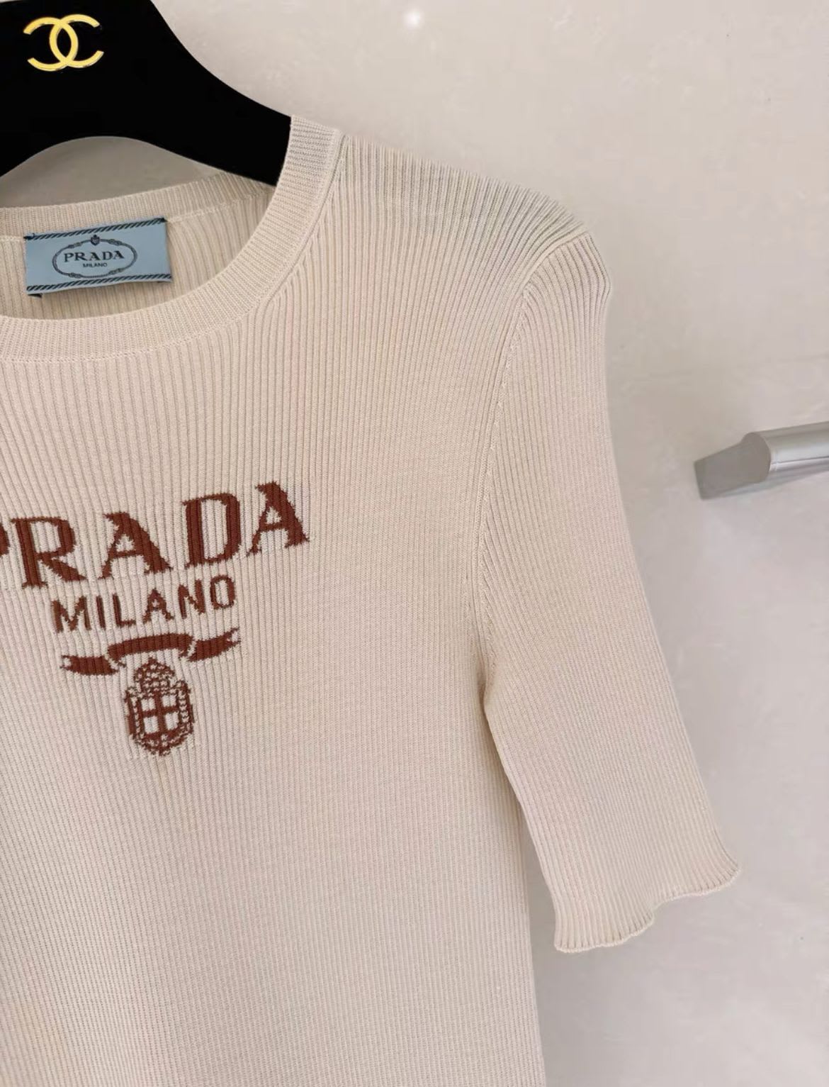 Prada beige logo top size 38