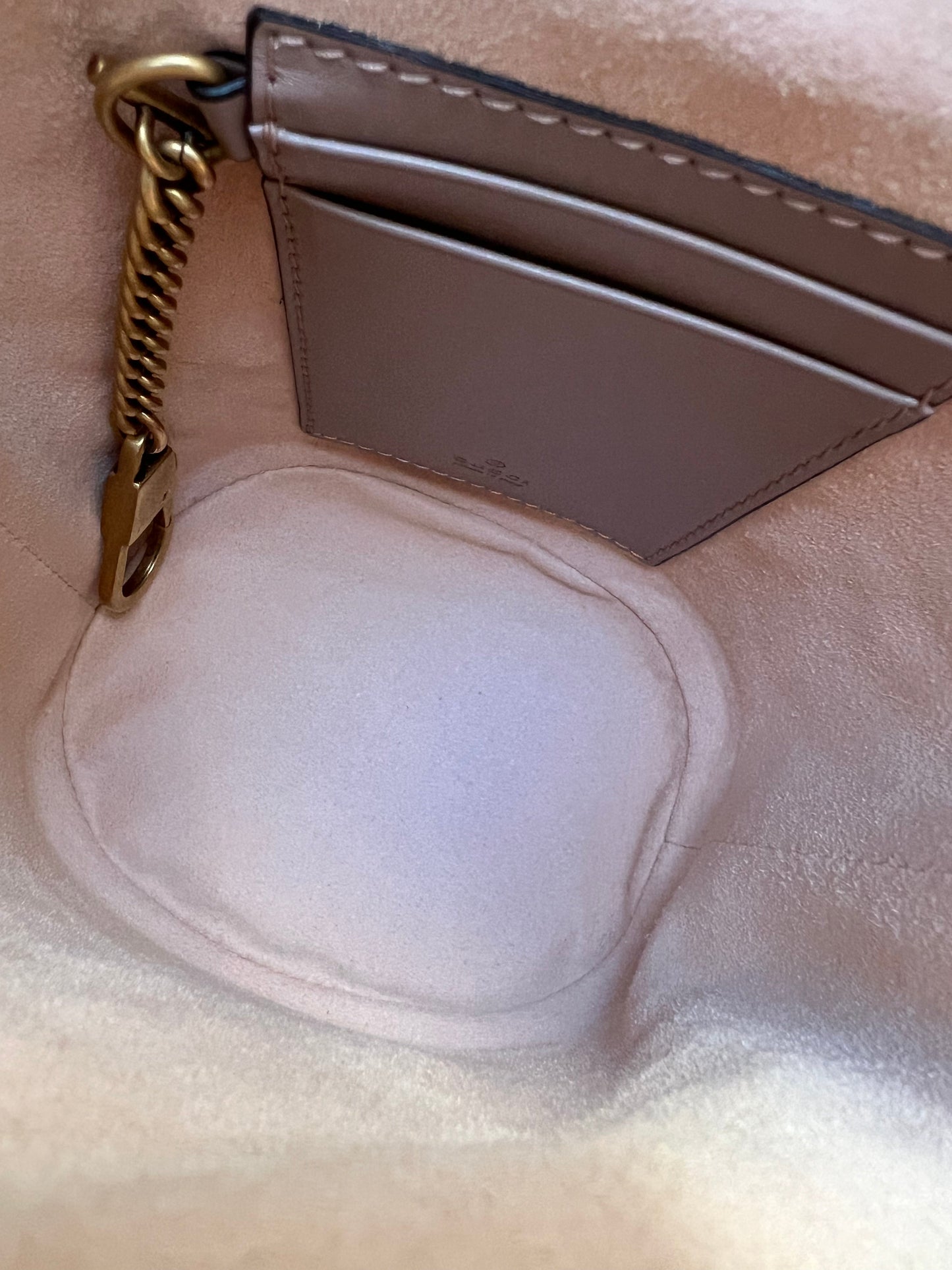 Gucci GG Dusty Pink Marmont GG Mini Bucket Bag (RRP £825)