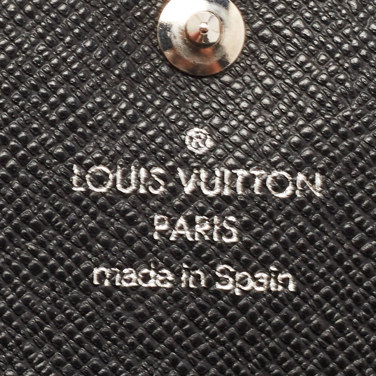 LOUIS VUITTON Black Leather 4 Key Holder