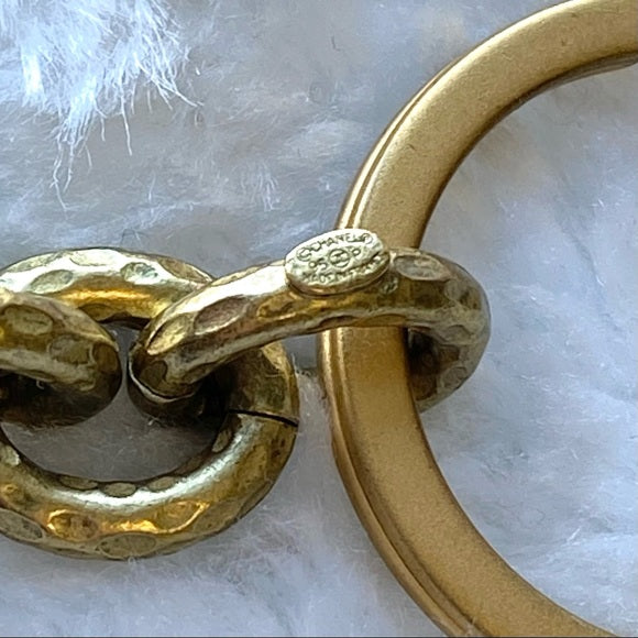 CHANEL gold key chain
