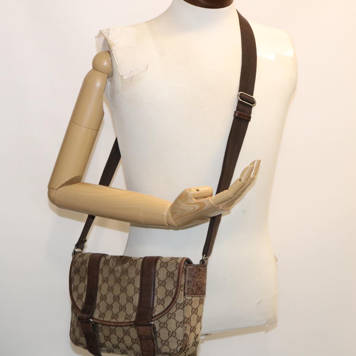 GUCCI GG Canvas Sherry Line Shoulder Bag 2Set Pink Beige yk5006
