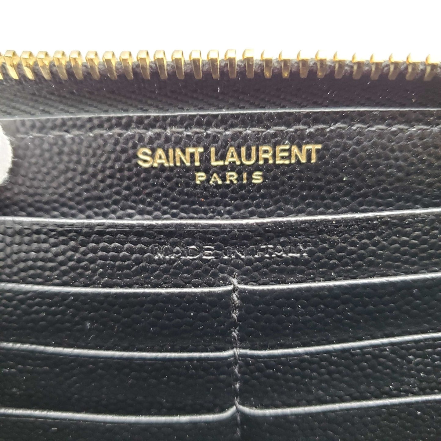 YSL Yves Saint Laurent Black Zippy Wallet
