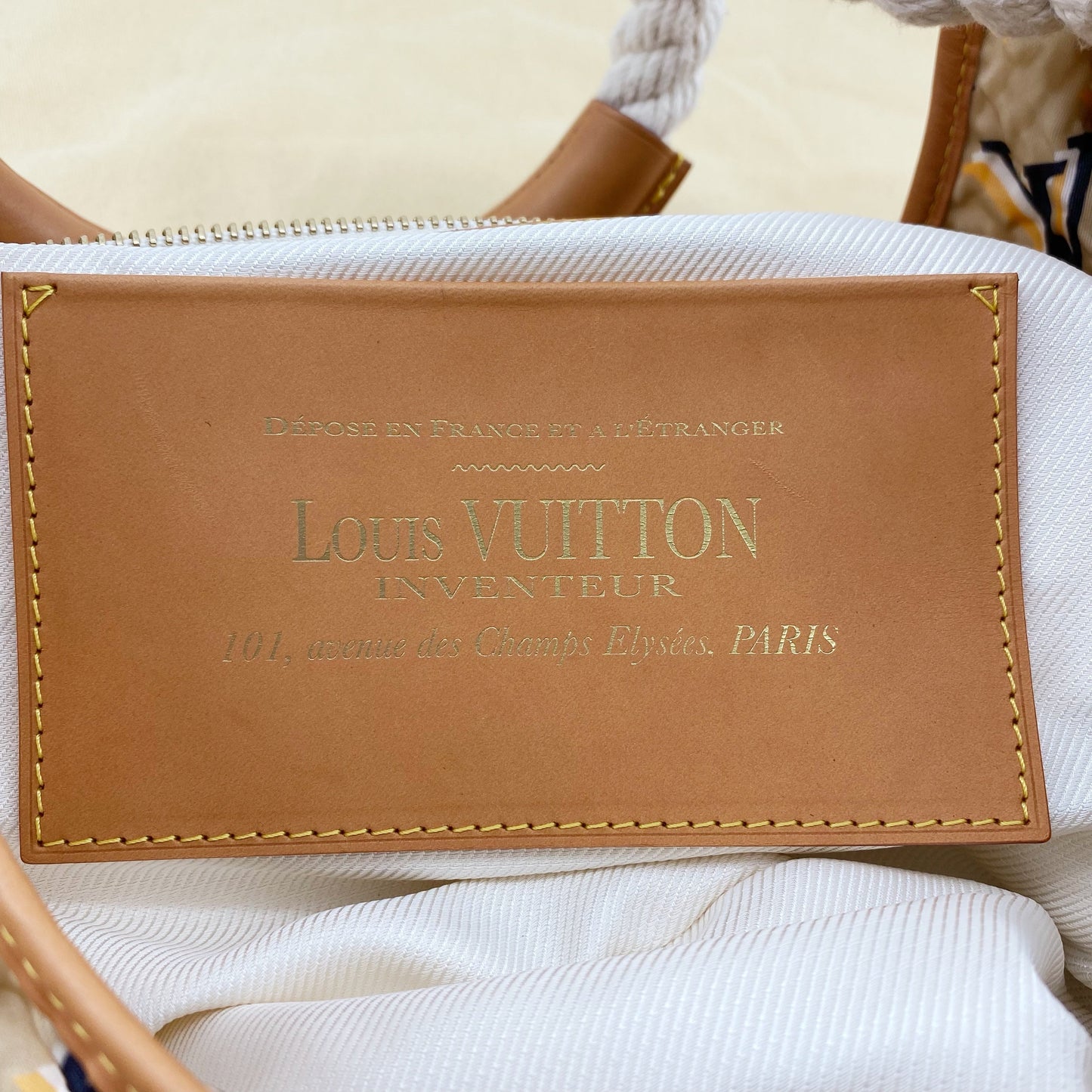 LOUIS VUITTON Limited Edition Tan Nylon Monogram Bulles PM Bag