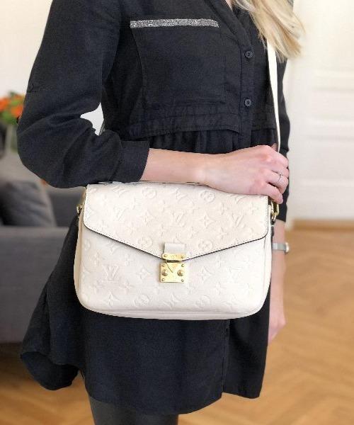 Louis Vuitton Pochette Metis Monogram Empreinte Leather Creme