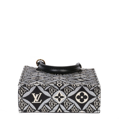 Louis Vuitton Black 1854 Monogram Canvas & Calfskin Leather Mini Sac Plat Shoulder Bag