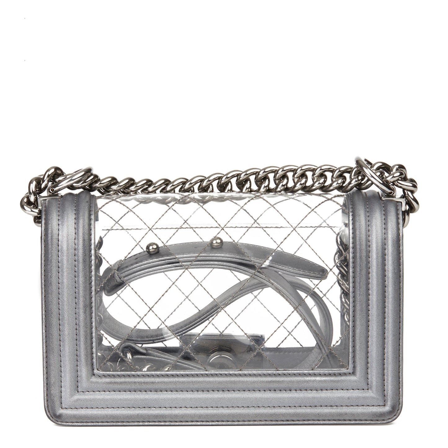 Chanel Small Leather Gray Handbag