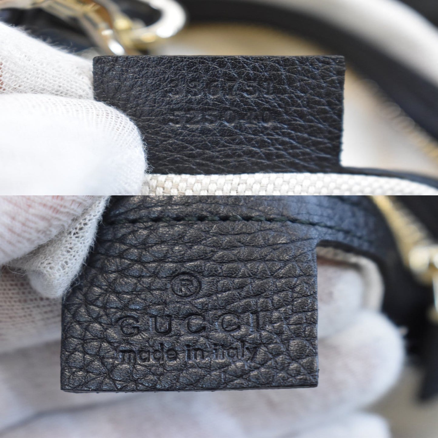 GUCCI Soho Small Pebbled Leather Shoulder Bag Black 336751
