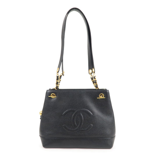 Chanel Caviar Skin Coco Mark Chain Tote Bag Shoulder Bag