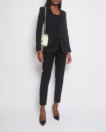 Saint Laurent Black Suit Jacket and Trouser Set With Silk Lapel Detail Size FR 34/36 (UK 6/8)