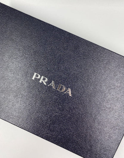 Prada Saffiano Leather Heart Print Clutch Bag