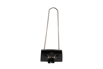 Gucci Emily Chain Flap Black Patent