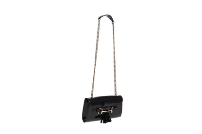 Gucci Emily Chain Flap Black Patent