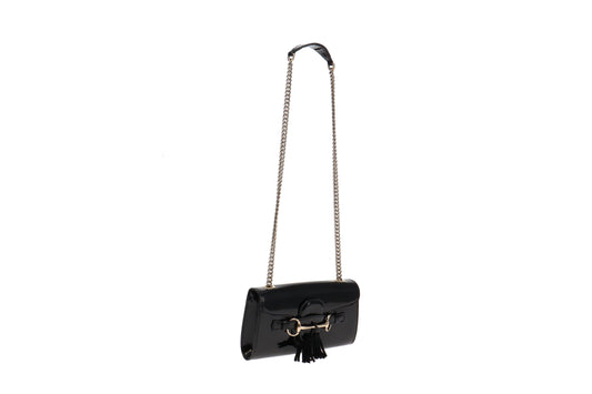 Gucci Emily Chain Flap Black Patent