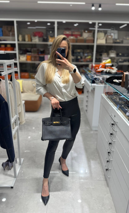 Pre-owned Certified Hermes Birkin 30 Black Togo Leather Golden Hardware, 2013 [Q], w/ dust bag, lock&key, raincoat