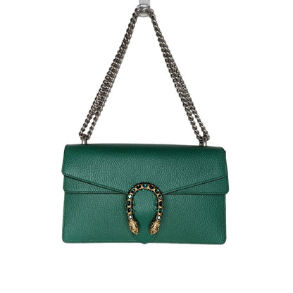 Gucci Emerald Green Leather Dionysus Shoulder Bag