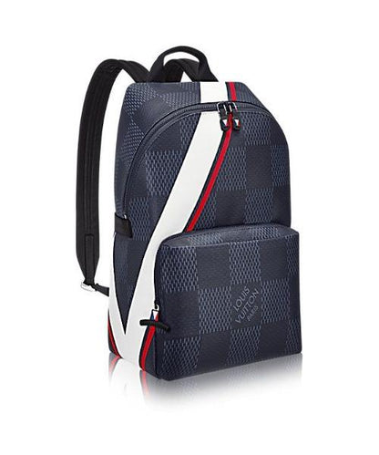 Louis Vuitton Apollo Backpack Damier Cobalt Canvas Red