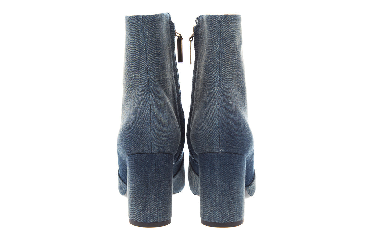Saint Laurent Denim Heel Booties SZ 38