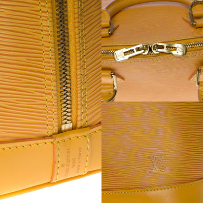 LOUIS VUITTON Alma handbag in Yellow epi leather with gold hardware