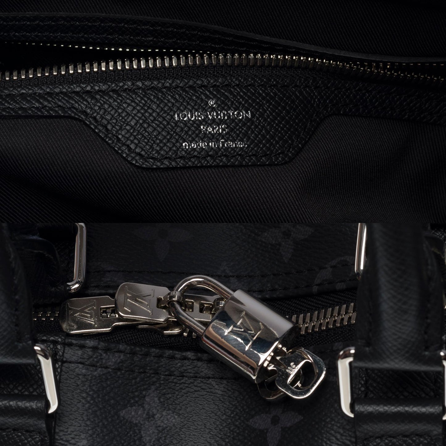 LOUIS VUITTON Keepall 50 Taigarama Travel bag in black canvas and leather , SHW
