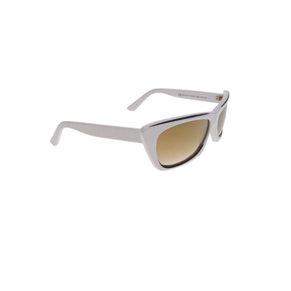 Gucci Thin Cat Eye Gold Lens White Frame Sunglasses