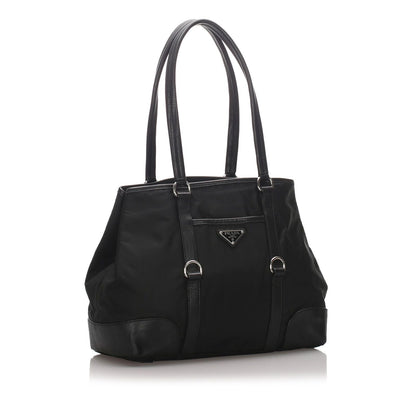 Pre-Loved Prada Black Nylon Fabric Tessuto Tote Bag Italy