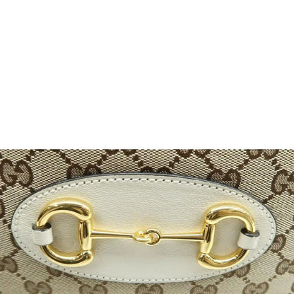 GUCCI Horsebit 1955 GG Supreme Canvas Tote Bag White 621144