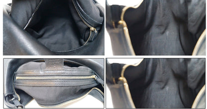 GUCCI Black Leather Horsebit Hobo Bag