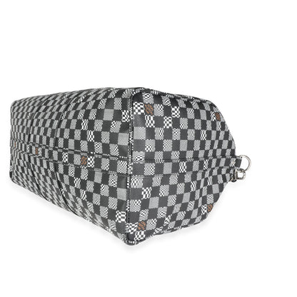 LOUIS VUITTON Black & White Distorted Damier Keepall Bandouliere 50