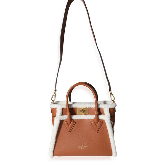 LOUIS VUITTON Caramel Calfskin and Shearling On My Side PM