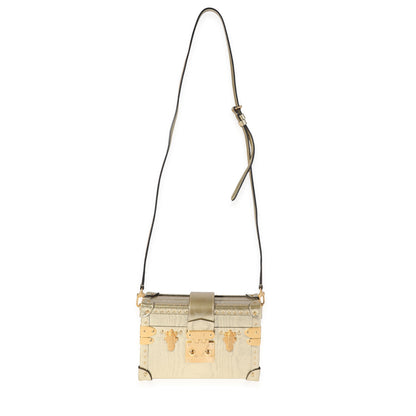 LOUIS VUITTON Gold Grain de Bois Petite Malle