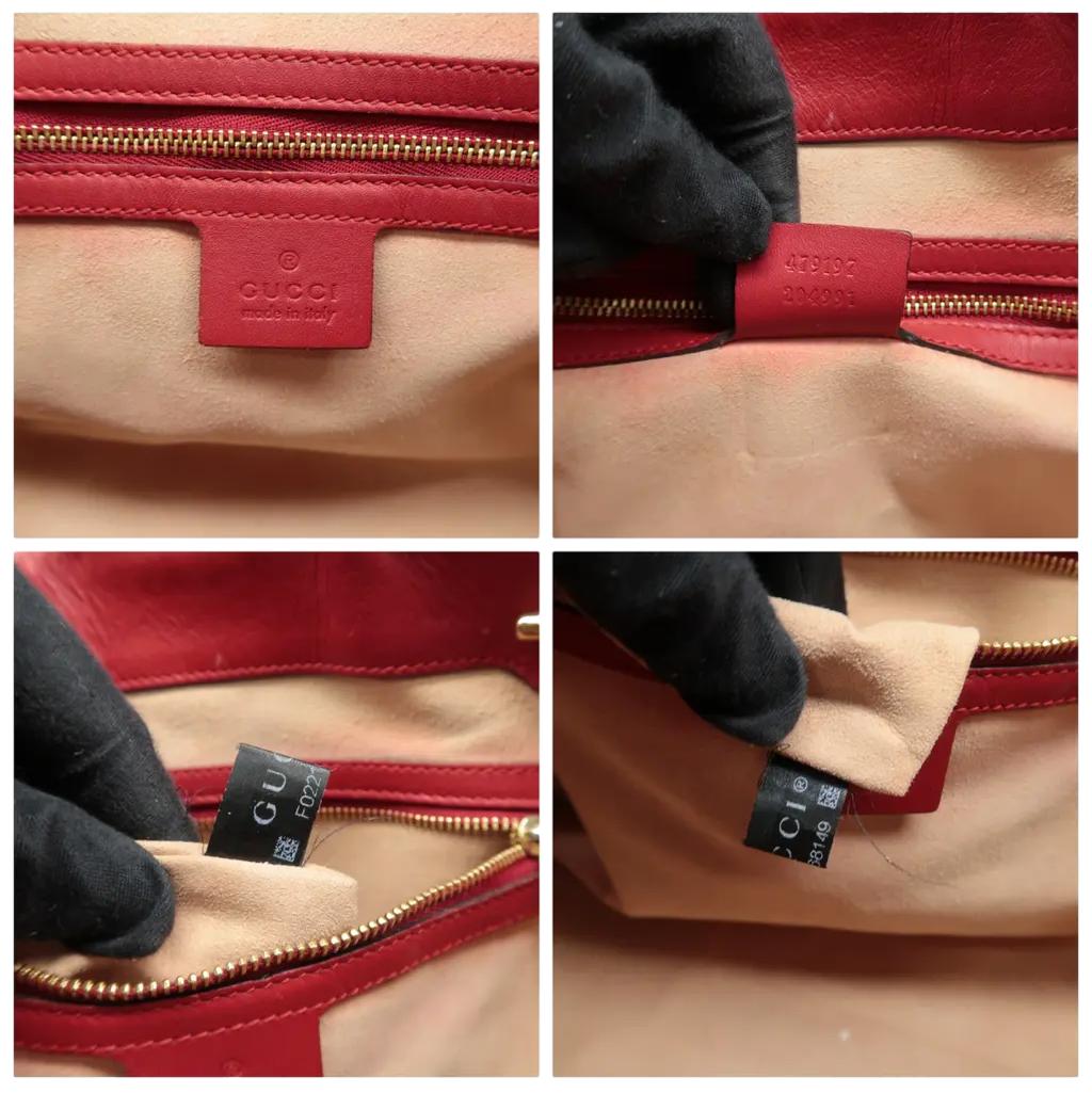 GUCCI Padlock Medium GG Supreme Canvas Tote Bag Red