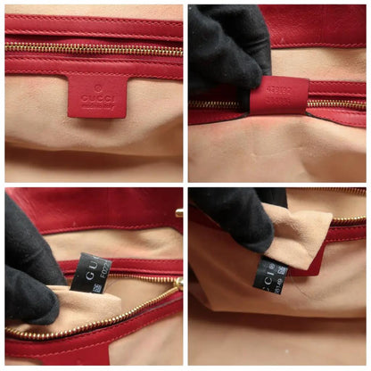 GUCCI Padlock Medium GG Supreme Canvas Tote Bag Red