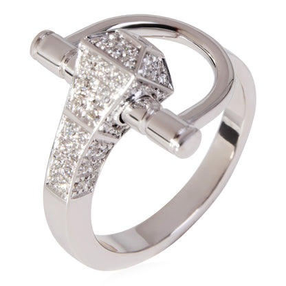 GUCCI Chiodo Horsebit Diamond Ring in 18k White Gold 0.40 CTW