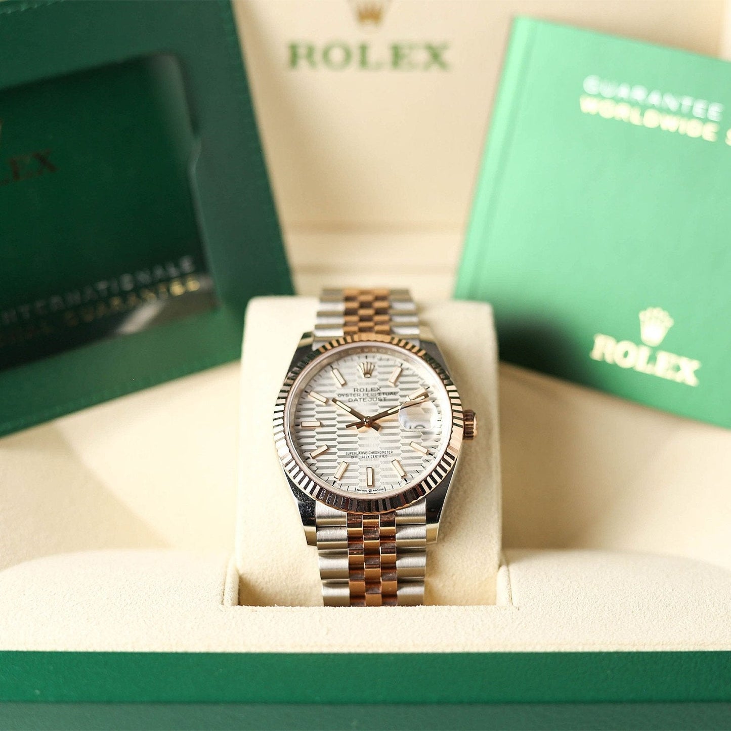 Rolex Datejust rose gold fluted pattern 36