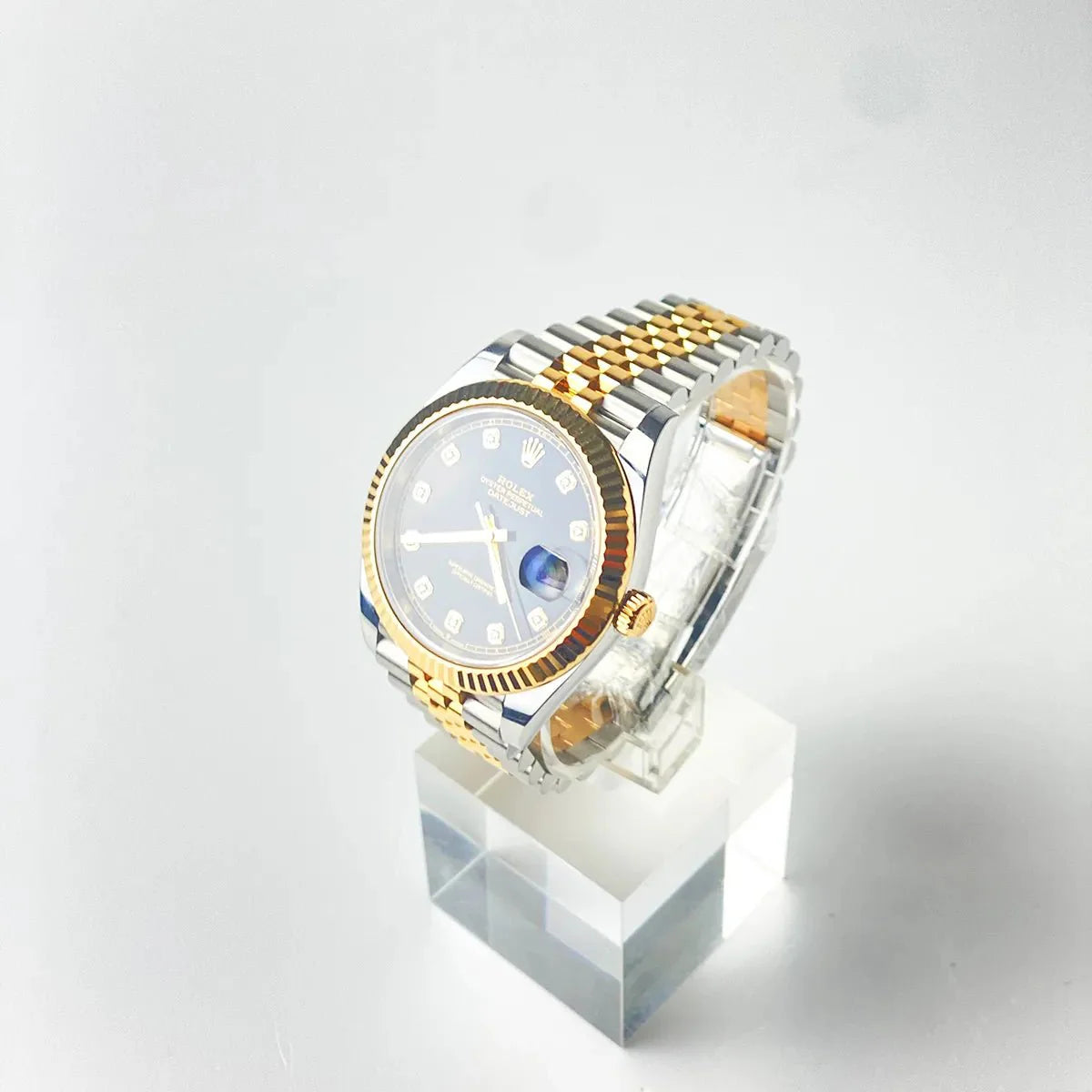 Rolex Datejust 41 Black Dial Diamonds Bicolor