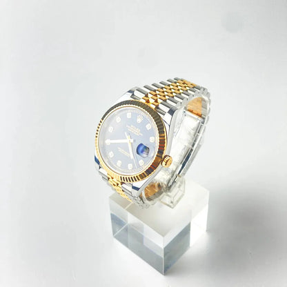 Rolex Datejust 41 Black Dial Diamonds Bicolor