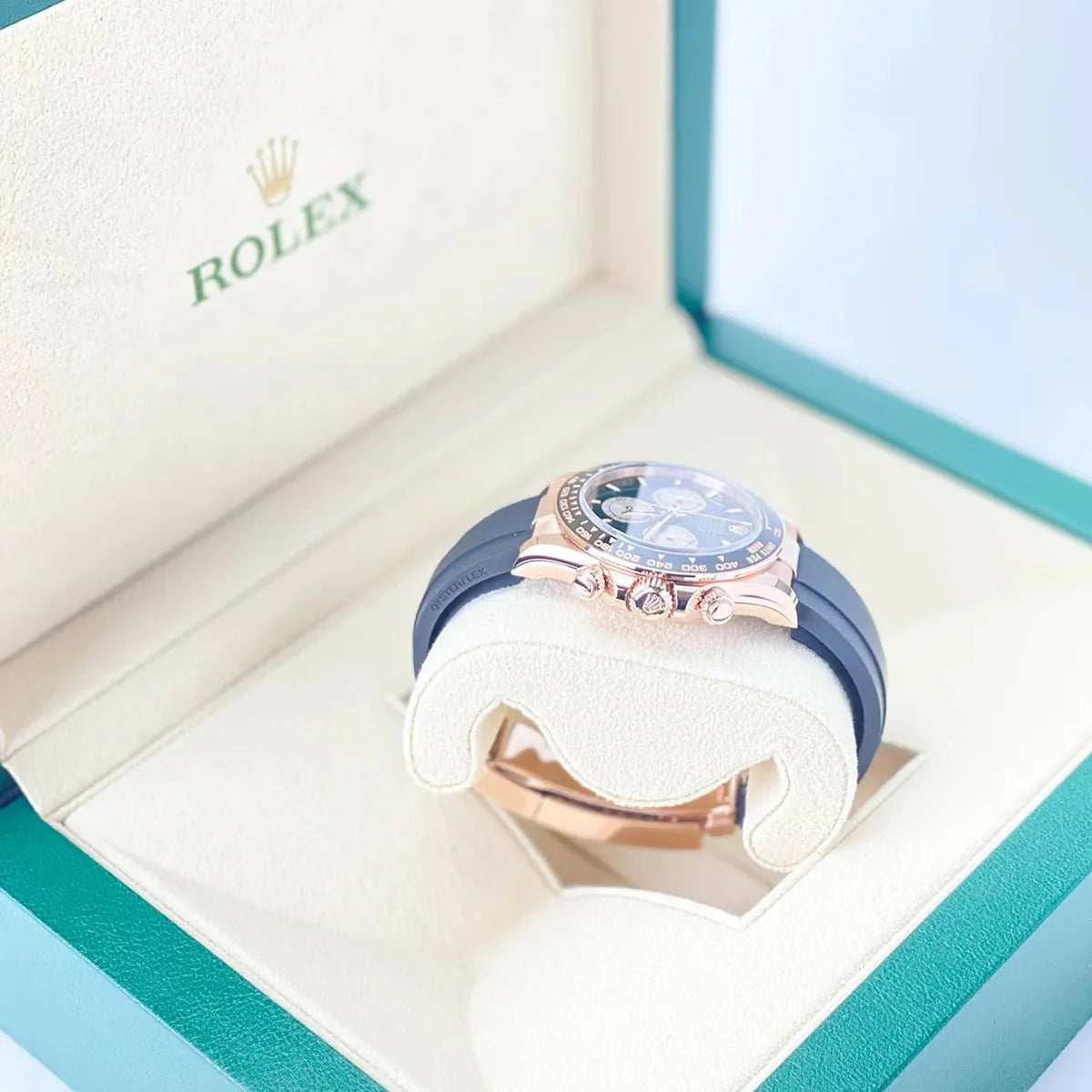 Rolex Daytona Cosmograph Daytona 40mm Everose Oysterflex black sundust